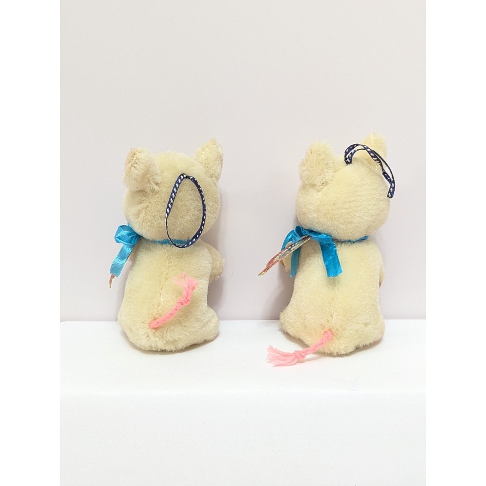 Shanghai Doll Factory Stuffed Mini Pig Pure Wool Ornament 4" w/Tag (Set Of 2) - Picture 7 of 10